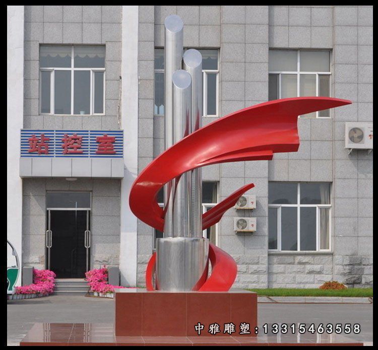 不锈钢抽象标志雕塑企业景观雕塑