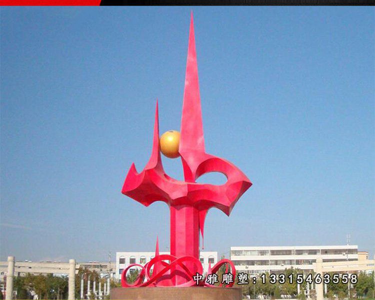 不锈钢抽象雕塑 企业景观雕塑 (1)