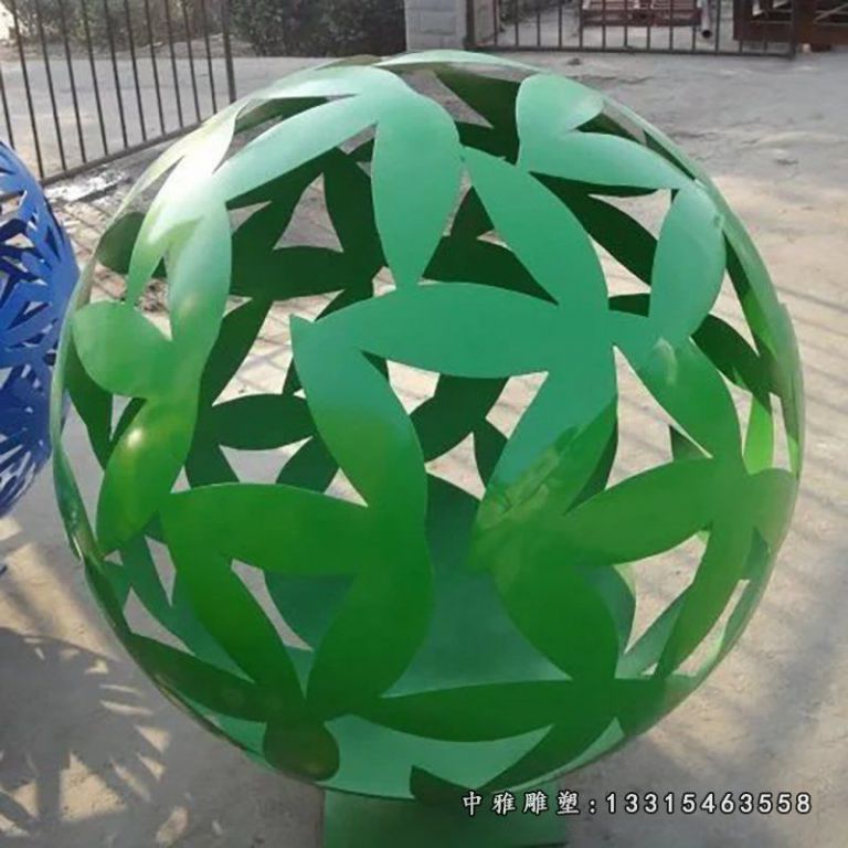 不锈钢花球，不锈钢球雕塑，不锈钢镂空球 (1)