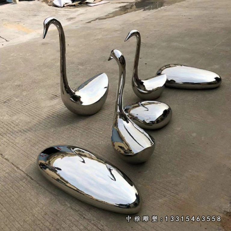 不锈钢天鹅雕塑 (3)