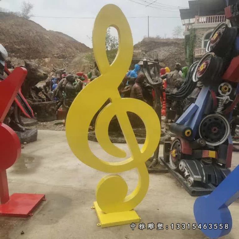 不锈钢彩绘音符景观雕塑 (6)