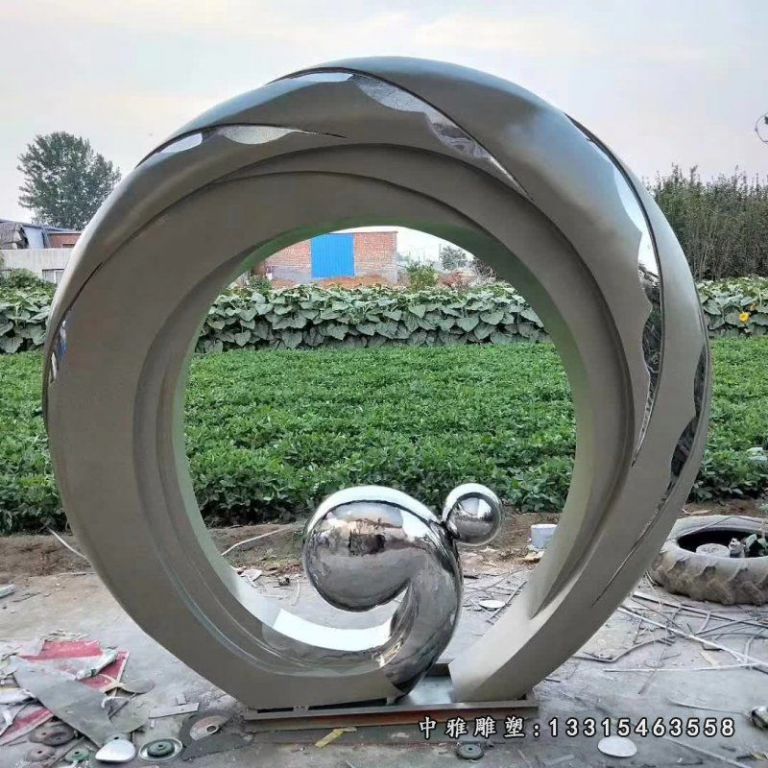 不锈钢大型抽象圆环雕塑