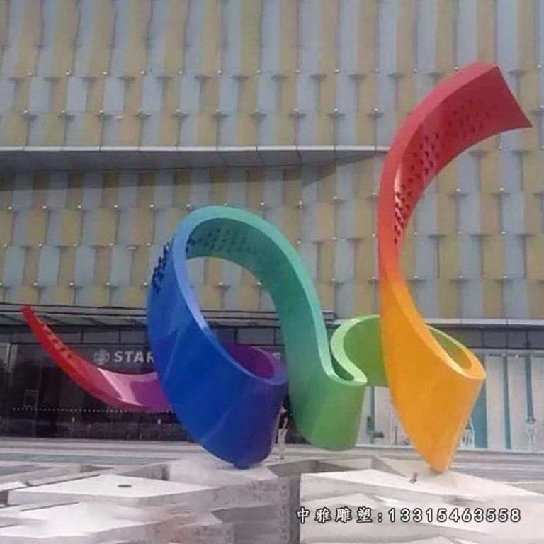 不锈钢彩带雕塑，不锈钢抽象雕塑