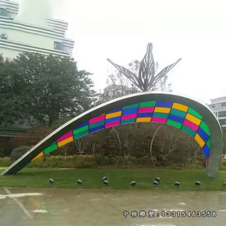不锈钢彩色拼接 广场景观雕塑