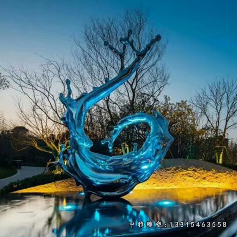不锈钢海浪抽象 城市景观雕塑
