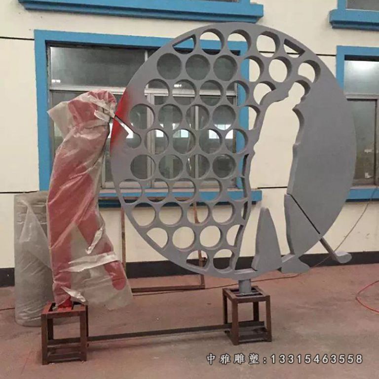 不锈钢打高尔夫球雕塑，广场不锈钢运动雕塑 (1)