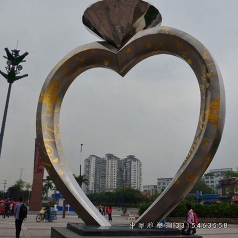 不锈钢钻戒 广场景观雕塑