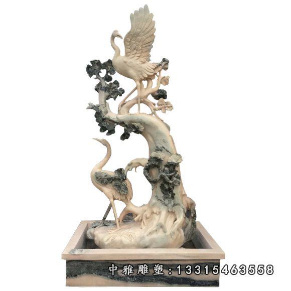 大理石动物仙鹤雕塑[1]