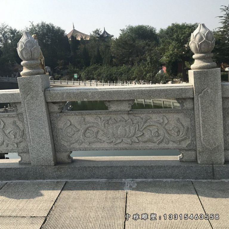 厂家加工定做石雕大桥河道石栏杆小区栏杆栏板花岗岩青石栏杆批发8357