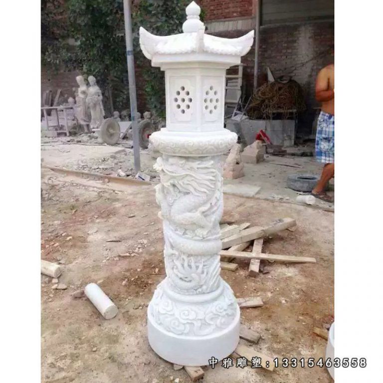 石灯雕塑，汉白玉石灯雕塑