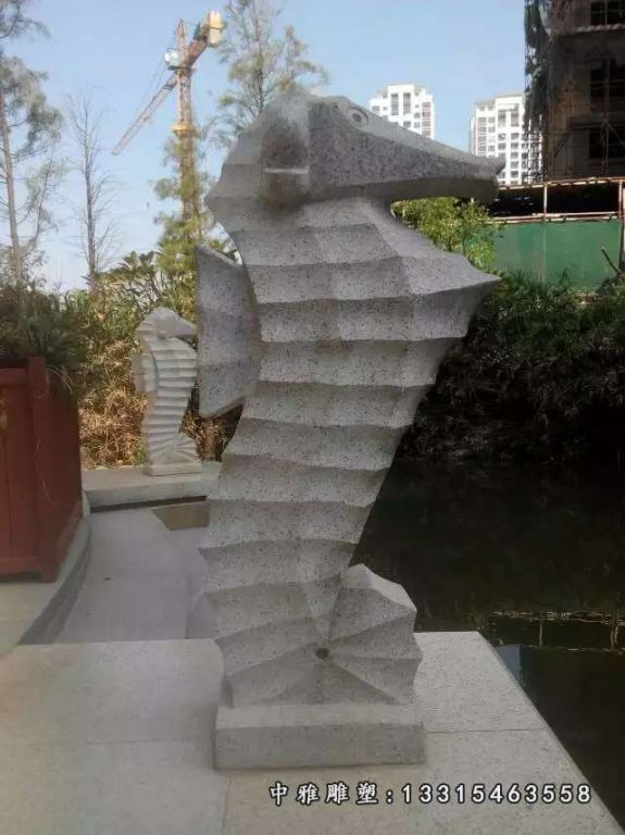 大理石海狮喷泉雕塑 (1)