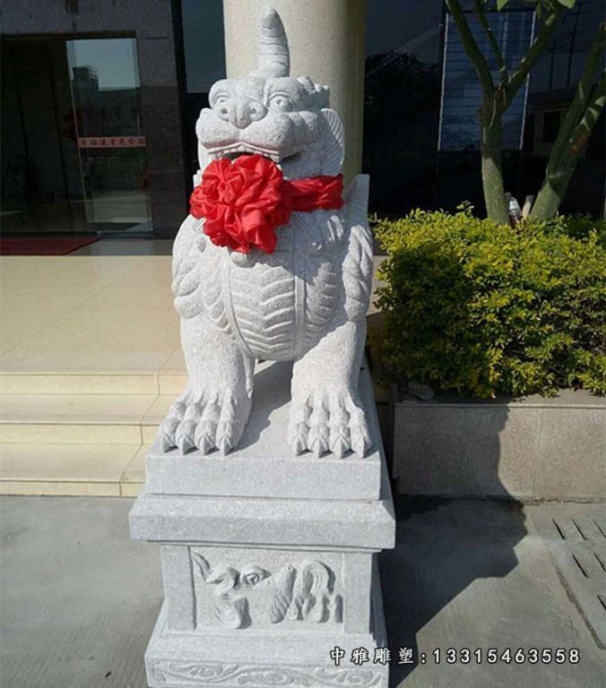 大理石獬豸雕塑 法院门口神兽石雕 (4)