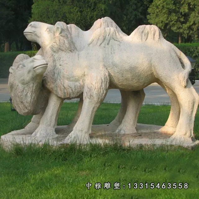 骆驼石雕，公园动物石雕 (1)