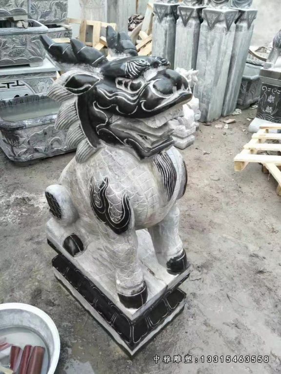 大理石庭院招财獬豸 (4)