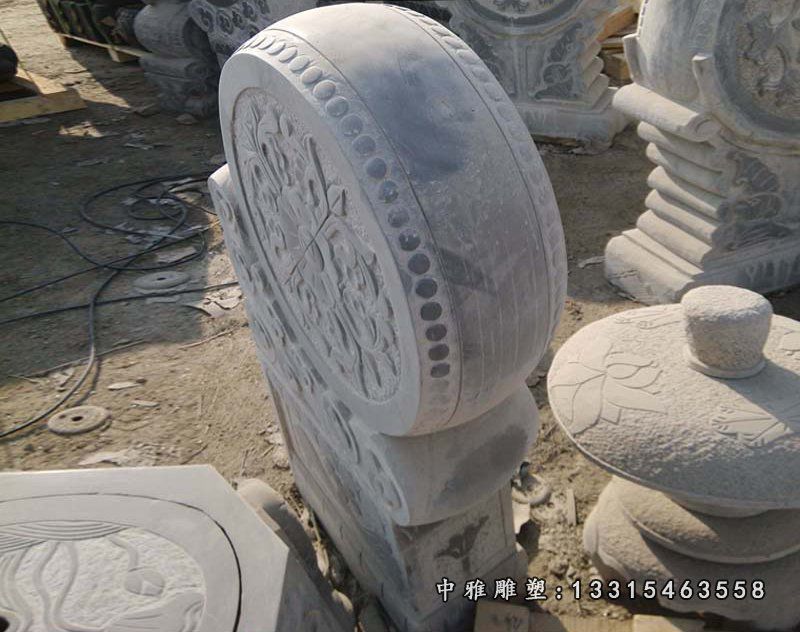 青石门墩石雕,门口大象抱鼓石 (8)