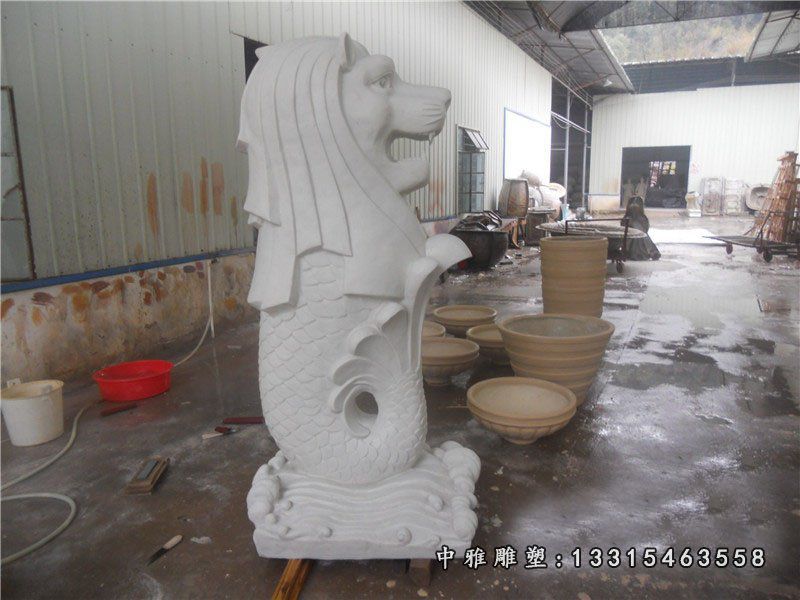 汉白玉狮子狗 石雕公园动物雕塑