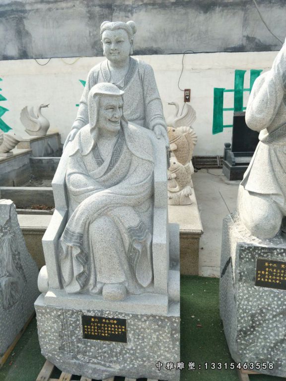 单衣顺母石雕，青石二十四孝人物雕塑