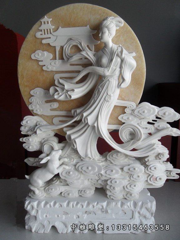 嫦娥石雕，汉白玉嫦娥雕塑