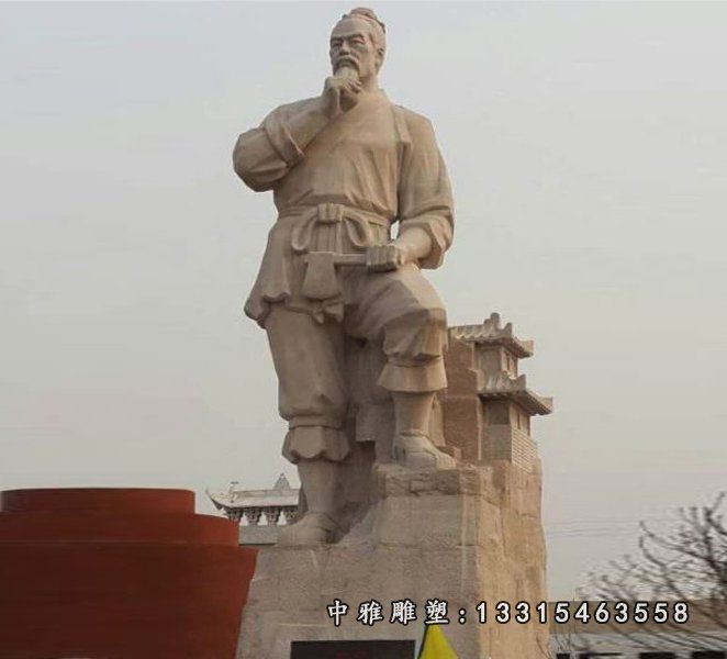 大理石鲁班雕塑，古代人物石雕