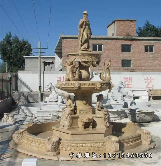 西方人物喷泉石雕，欧式喷泉雕塑