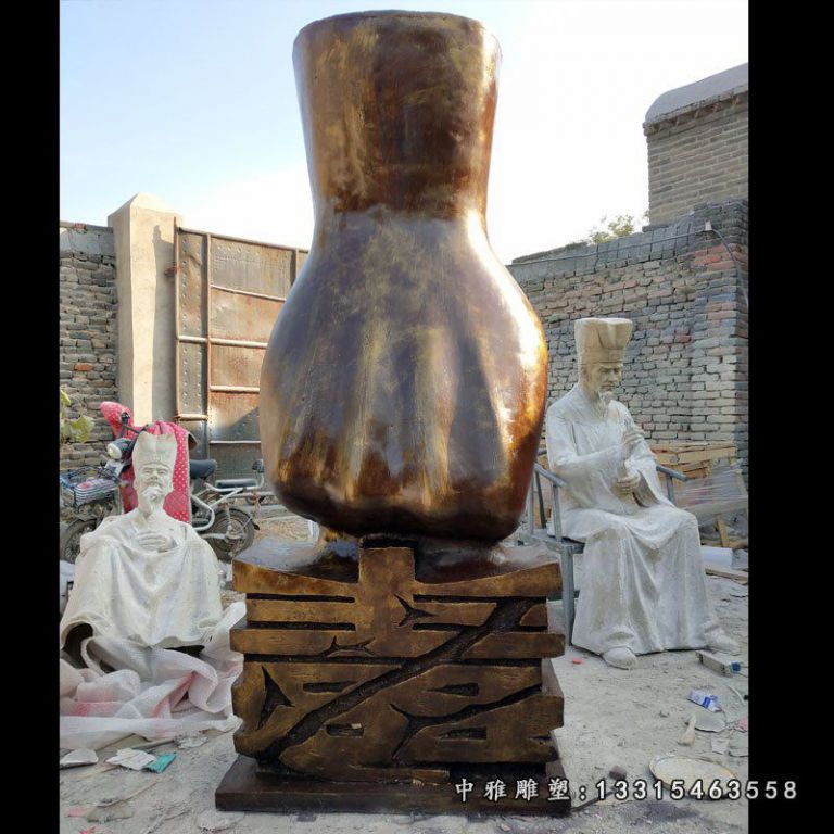 玻璃钢法制雕塑 玻璃钢仿铜拳头 (3)