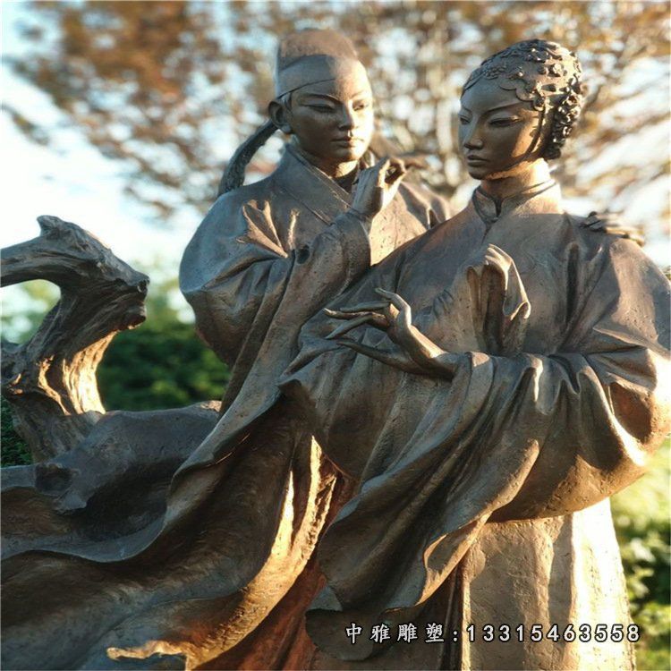 园林铸铜戏曲雕像 广场彩绘戏曲塑像 抽象戏曲人物雕像2464