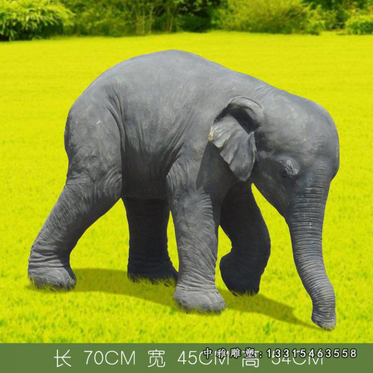 公园动物玻璃钢仿真大象雕塑 (2)