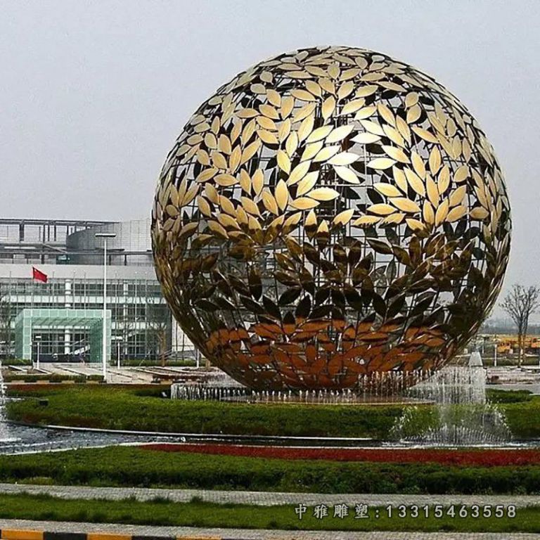 不锈钢圆球雕塑，广场景观不锈钢雕塑