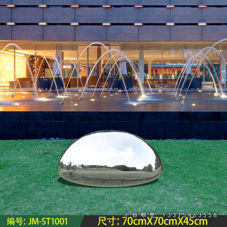 不锈钢镜面水滴雕塑 (2)