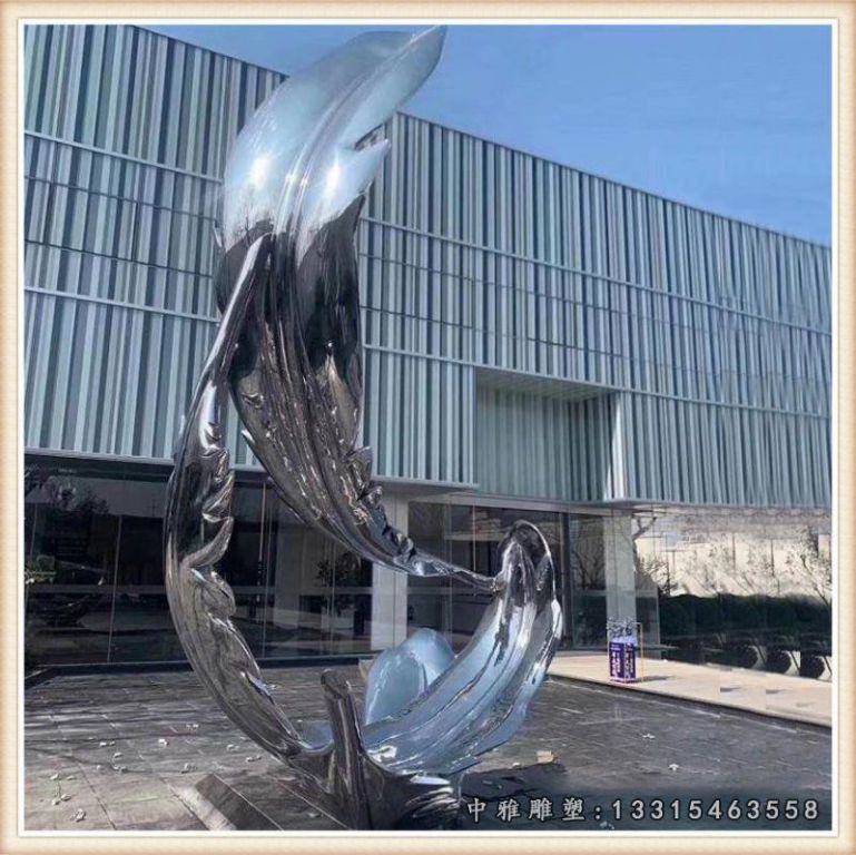 广场镜面不锈钢羽毛雕塑