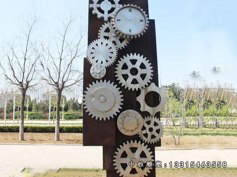 不锈钢齿轮雕塑 公园景观雕塑