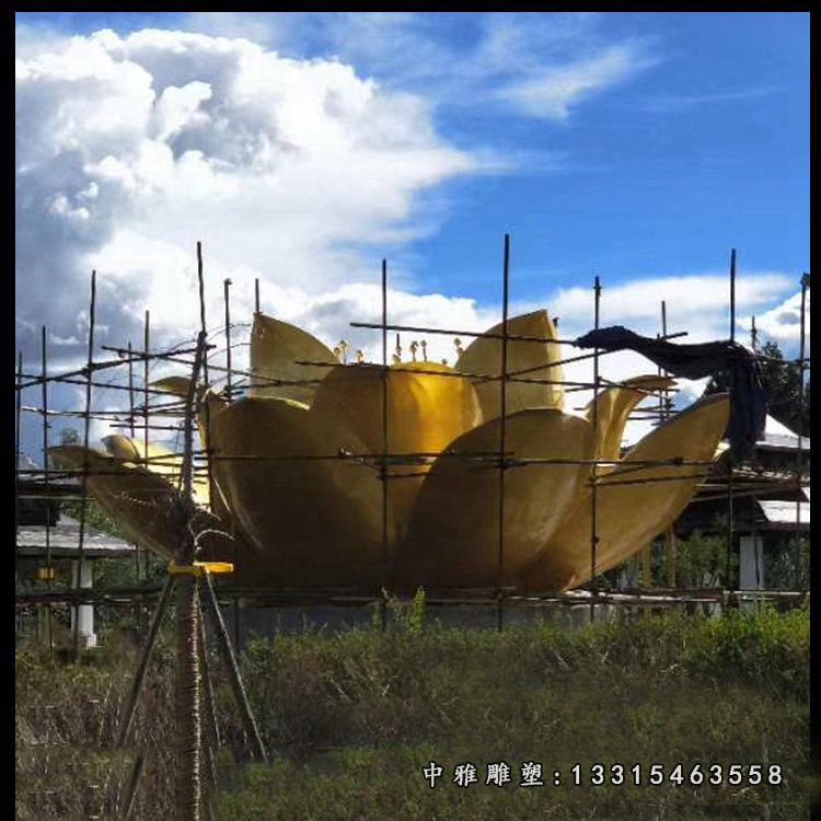 不锈钢莲花雕塑 广场景观雕塑