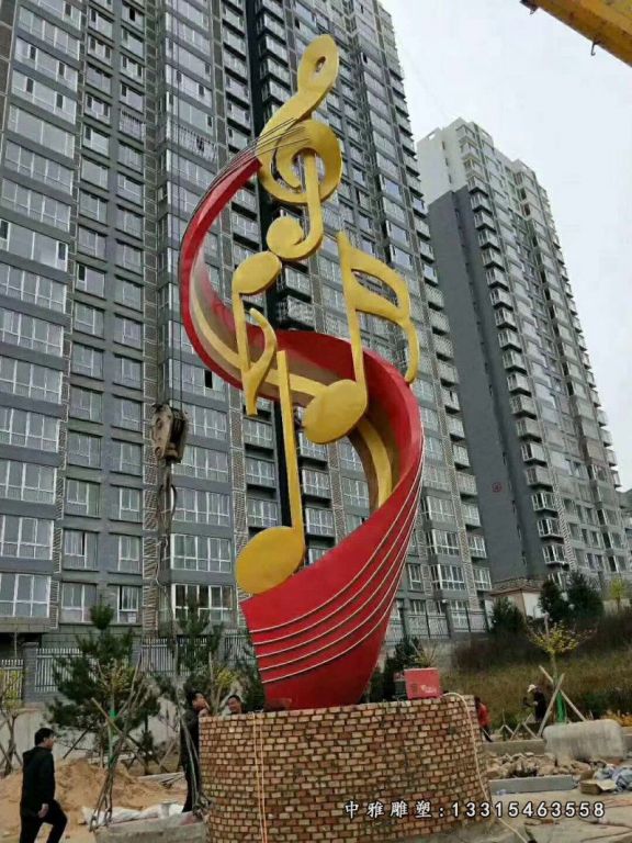 不锈钢小区音符标志雕塑