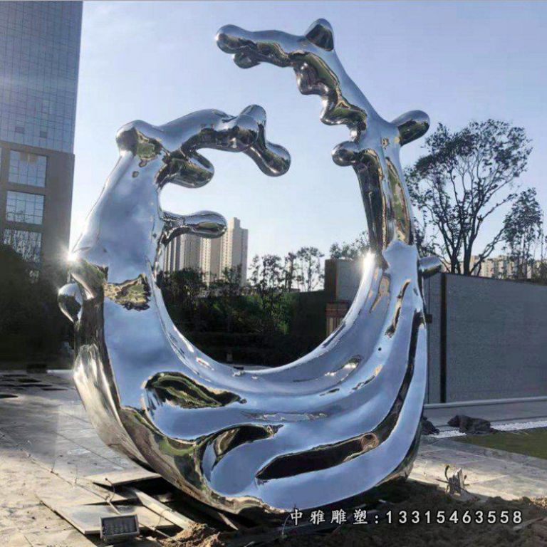 景区海浪抽象不锈钢雕塑 (5)