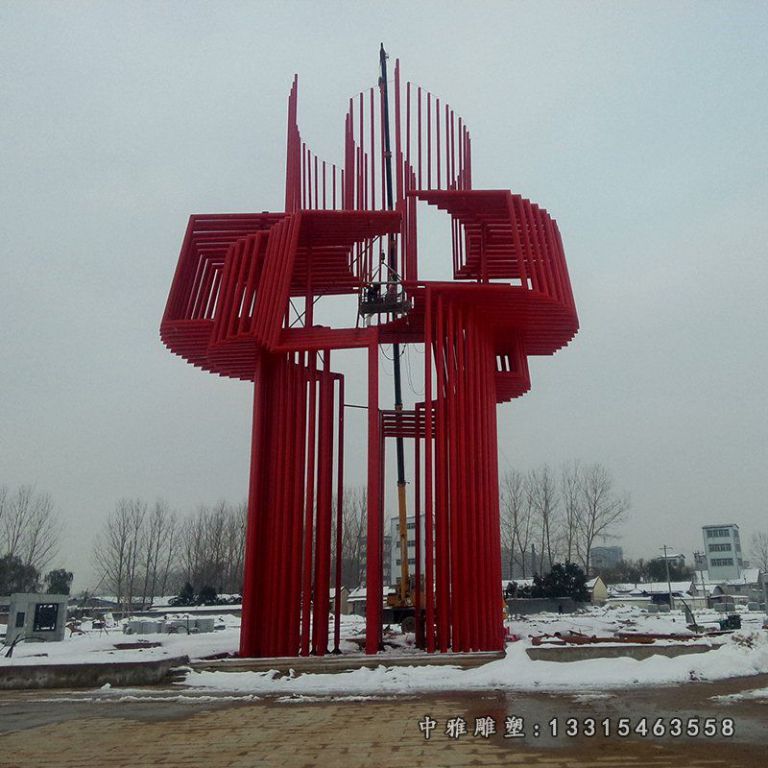 电镀不锈钢广场建筑雕塑 (2)