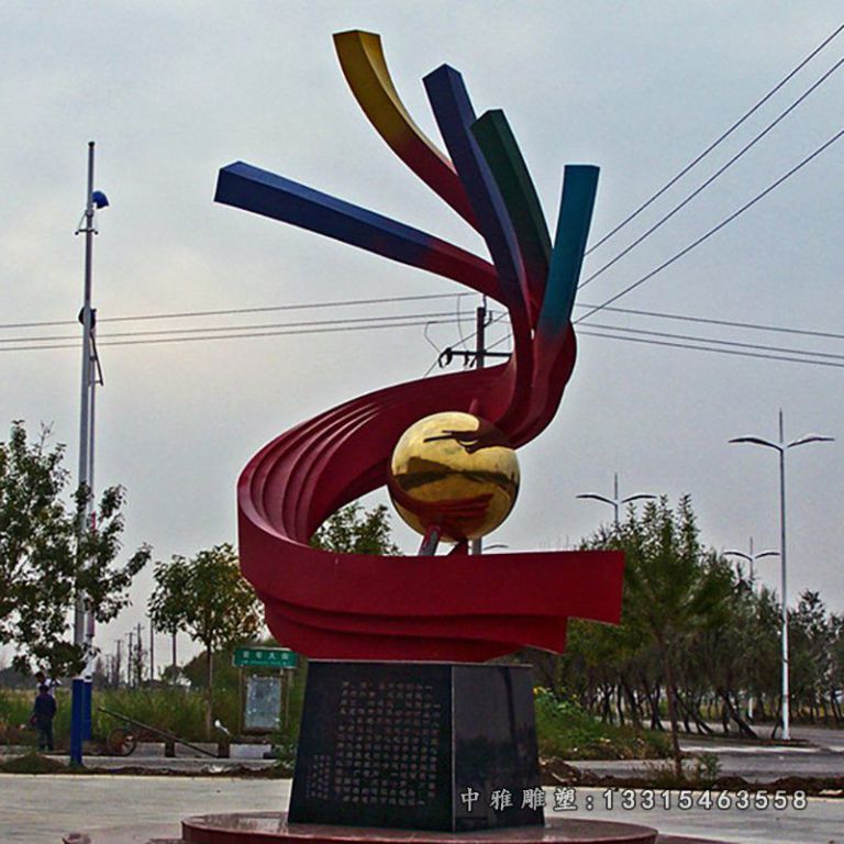 不锈钢抽象景观雕塑，广场景观不锈钢