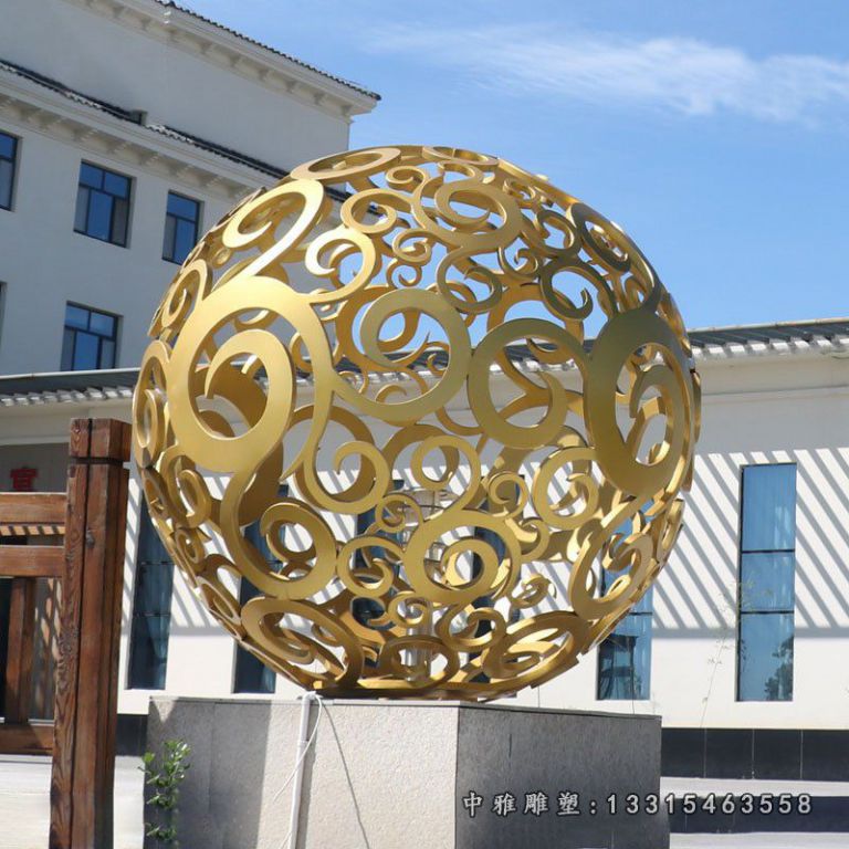 镂空艺术圆球不锈钢雕塑