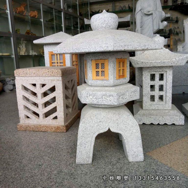 庭院石灯雕塑 大理石照明灯 (5)