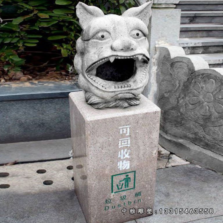 厂家直销卡通造型石雕垃圾桶 景区街道装饰性垃圾桶68779