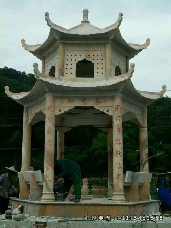 园林景观大型双层凉亭