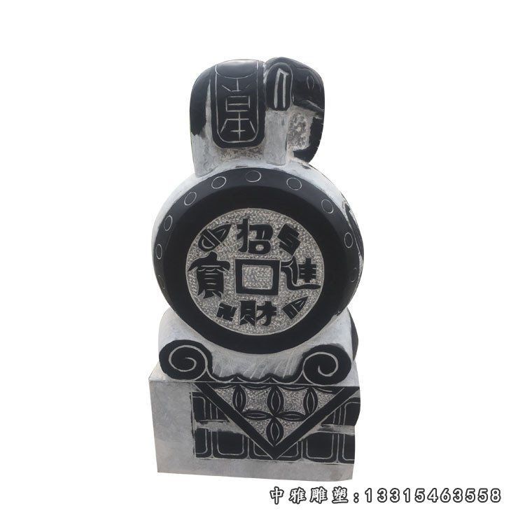 招财进宝大象门墩 青石仿古门口招财抱鼓石