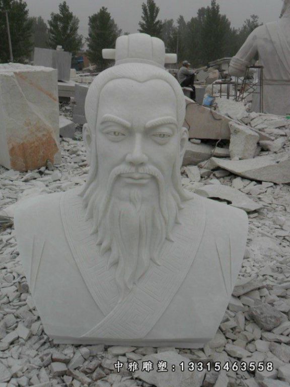 古代人物石雕，古代名人胸像石雕(12)