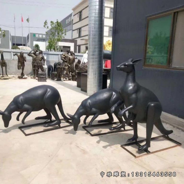 公园动物铜雕袋鼠