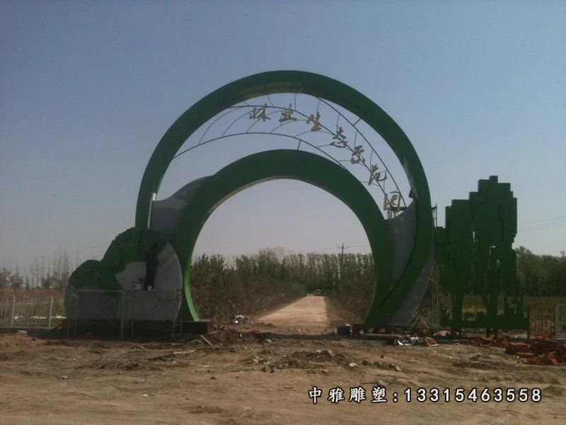 不锈钢拱门雕塑，不锈钢标志雕塑 (2)