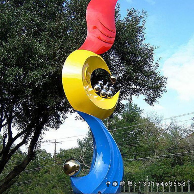 不锈钢海浪相接 广场景观雕塑