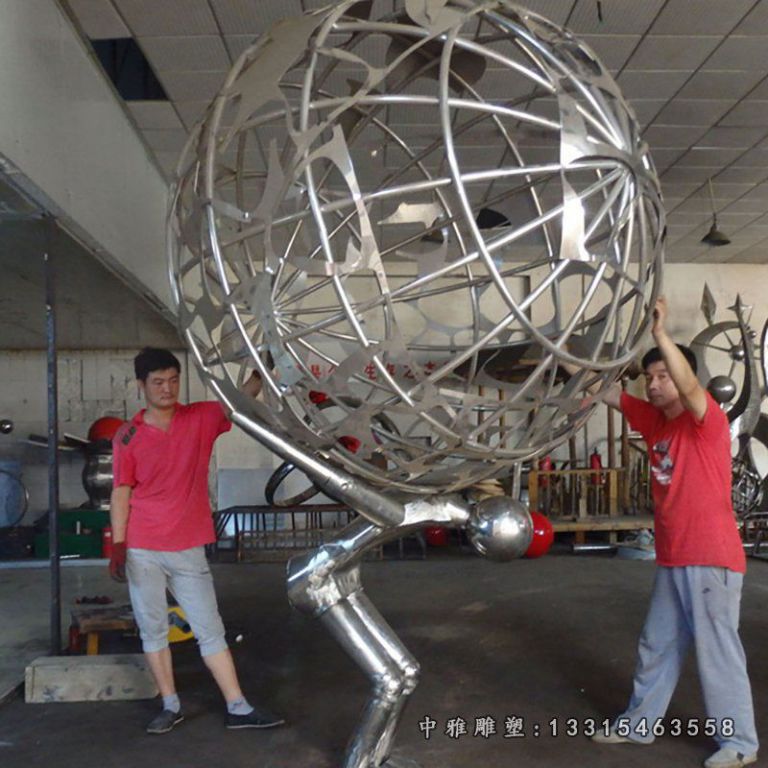 不锈钢空缕球 公园景观雕塑