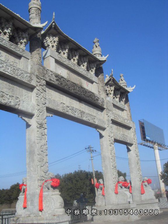 石雕牌楼，大理石牌坊 (2)