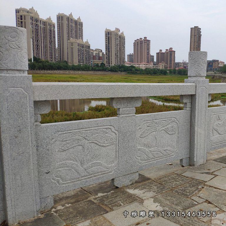 天然花岗岩石栏杆 芝麻灰石栏杆 河道庭院景观石栏杆拱桥石雕栏杆38454