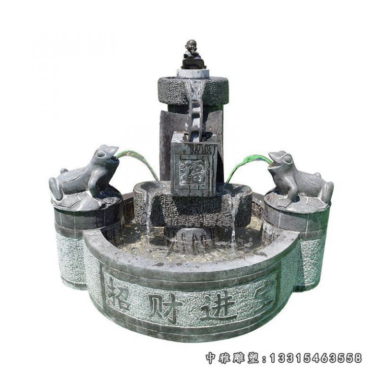 青石假山水池 石雕小区景观摆件