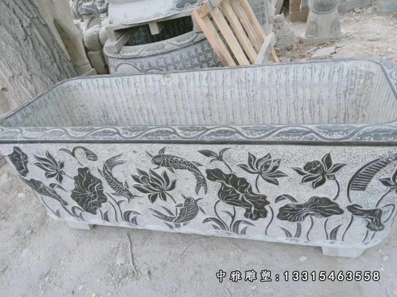 仿古花园长方形鱼缸